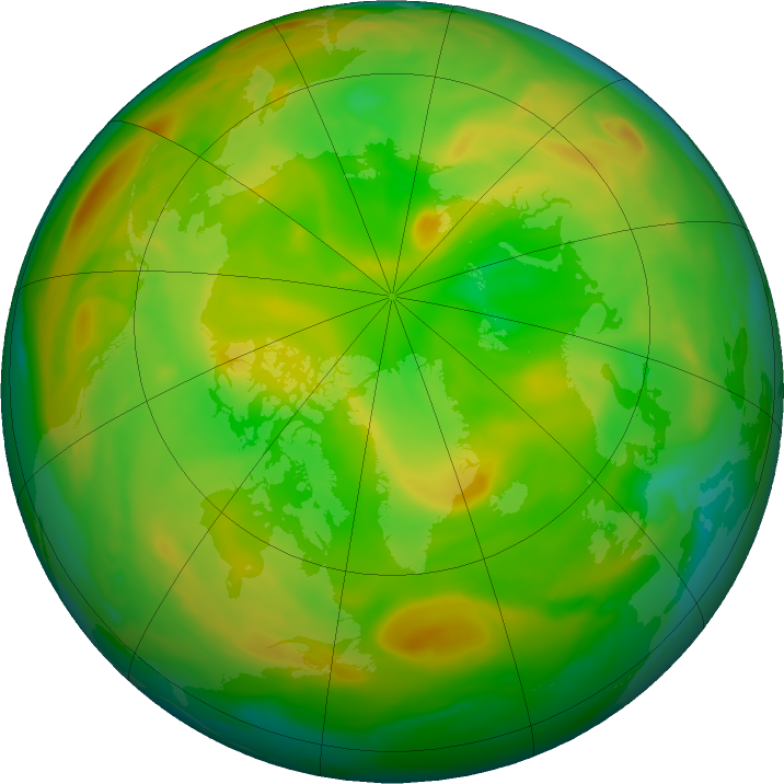 Arctic ozone map for 05 June 2022
